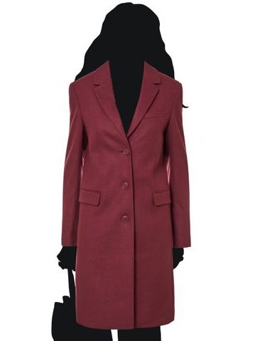 Calvin Klein dámský vínový flaušový kabát -