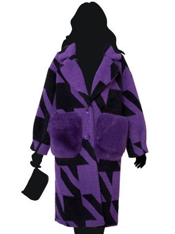 Płaszcz Due Linee - purpurowy -