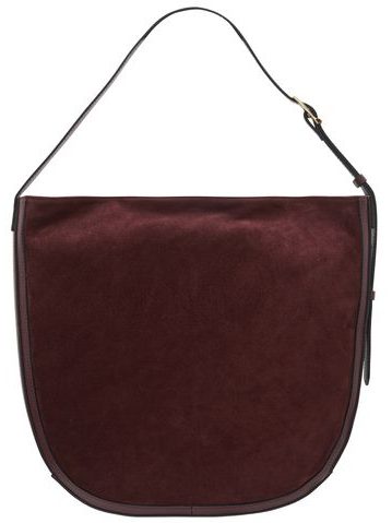 Kabelka přes rameno kombinace kůží vínová -