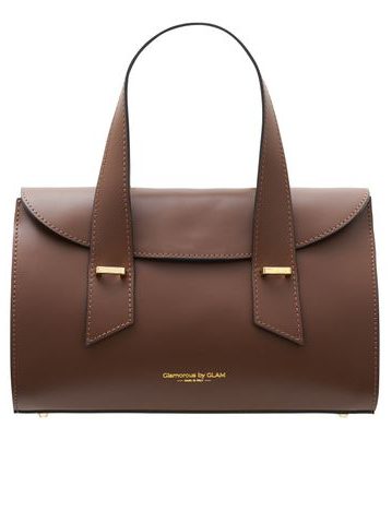 Kožená kabelka do ruky hnědá -