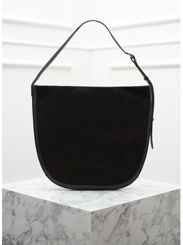 Kabelka přes rameno kombinace kůží černá -