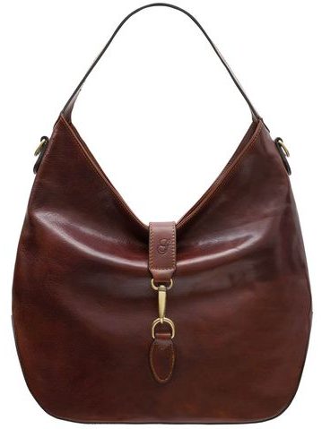 Bolso de hombro de cuero para mujer Glamorous by GLAM Santa Croce - Marrón -