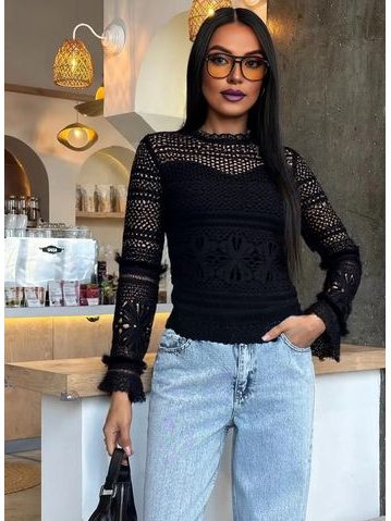 Top donna Due Linee - Nero -