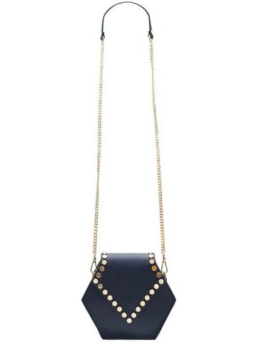 Real leather crossbody bag Glamorous by GLAM - Dark blue -