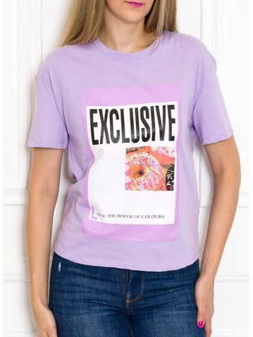 Women's T-shirt Due Linee - Violet -