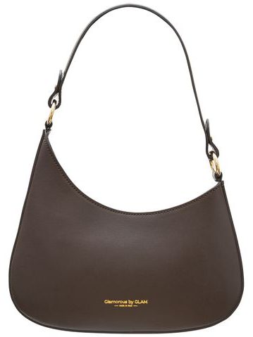 Kožená kabelka ražená tmavě hnědá -