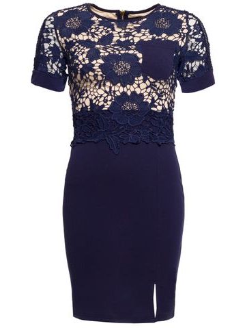 Vestido de encaje de mujer Due Linee - Azul oscuro -