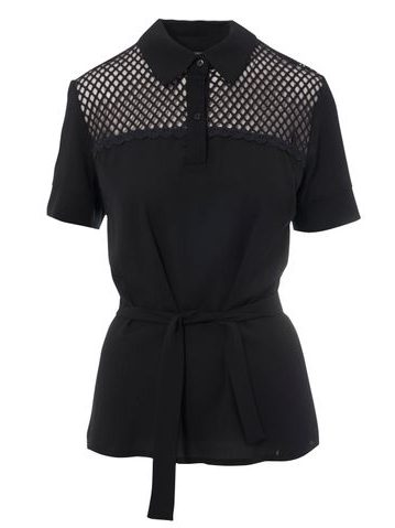 Top damă Due Linee - Neagră -