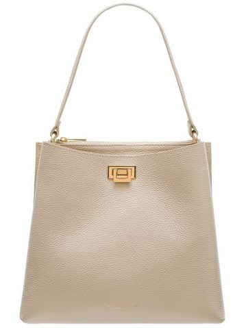 Damska skórzana torebka na ramię Glamorous by GLAM - beżowy -