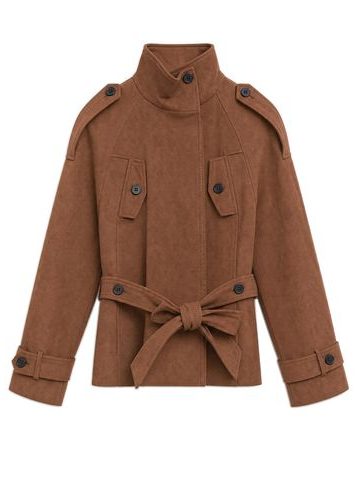 Costum damă burgundy cu cataramă aurie -