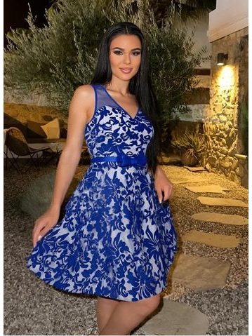 Lace dress Due Linee - Blue -