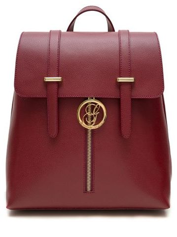 Women's real leather backpack Glamorous by GLAM - Wine -