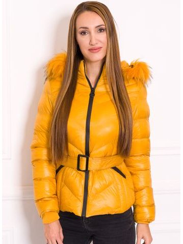 Women's winter jacket Due Linee - Yellow -