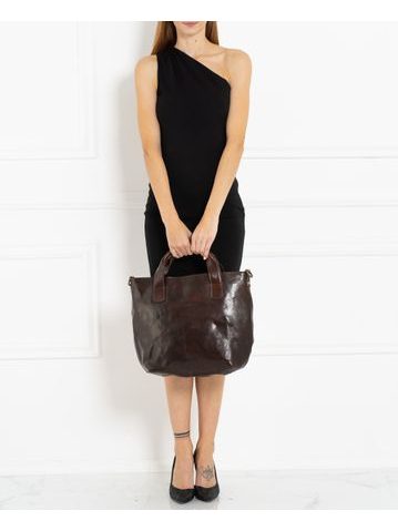 Damska skórzana torebka do ręki Glamorous by GLAM Santa Croce -brązowy