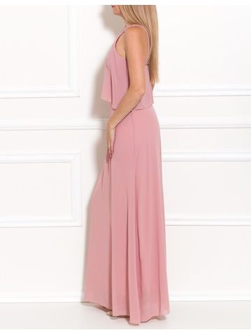 Damska długa sukienka Due Linee - różowy -