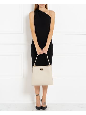 Damska skórzana torebka na ramię Glamorous by GLAM - brązowy -