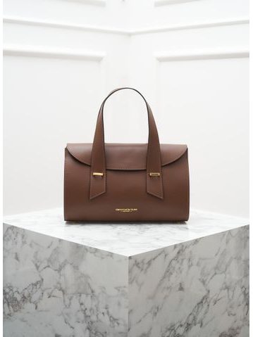 Kožená kabelka ražená černá -