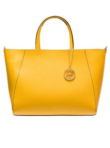 Kožená kabelka zo safiánové kože jednoduchá - žltá -