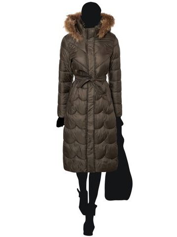 Női téli kabát Női téli kabát eredeti rókaszőrrel Due Linee - Zöld -