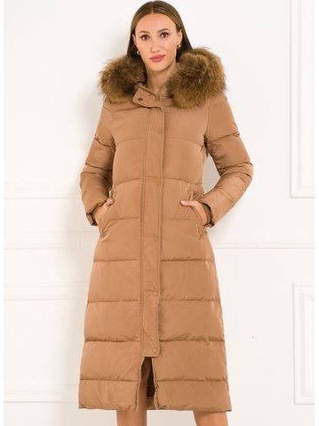 Winter jacket with real fox fur Due Linee - Beige -