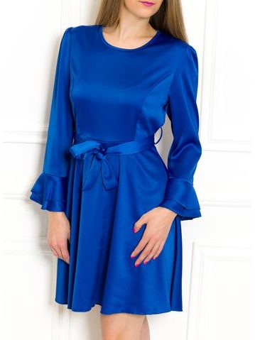 Saténové letné šaty kráľovsky modré -