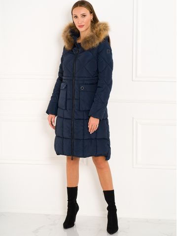 Dámská modrá bunda prošívaná bi-col -