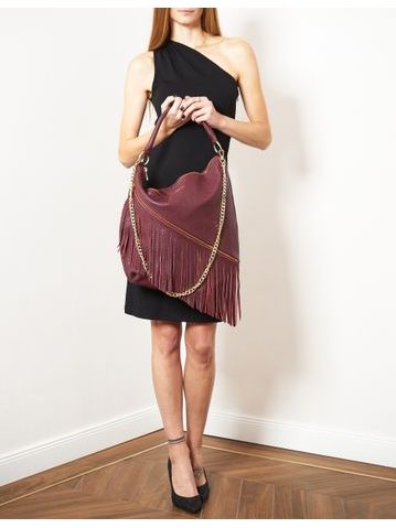 Real leather shoulder bag Glamorous by GLAM - Wine -