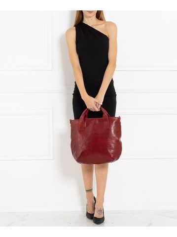 Damska skórzana torebka do ręki Glamorous by GLAM Santa Croce -brązowy