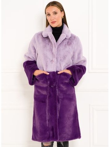 Płaszcz teddy Due Linee - purpurowy