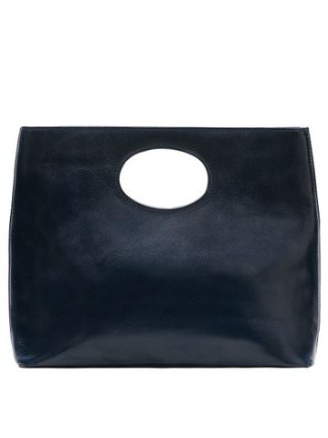 Bolso de cuero de mano para mujer Glamorous by GLAM Santa Croce - Azul oscuro -