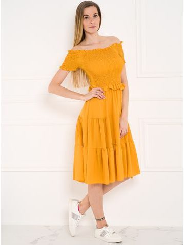 Rochie de damă bandaj GLAM&GLAMADISE - Galbenă -