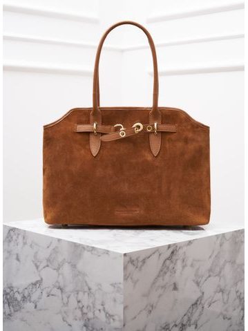 Kabelka z broušené kůže přes rameno černá -