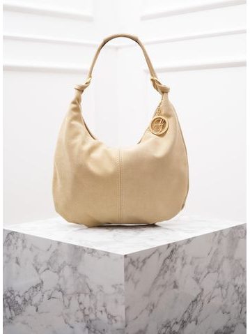 Kabelka z broušené kůže přes rameno černá -