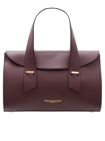 Kožená kabelka do ruky vínová -