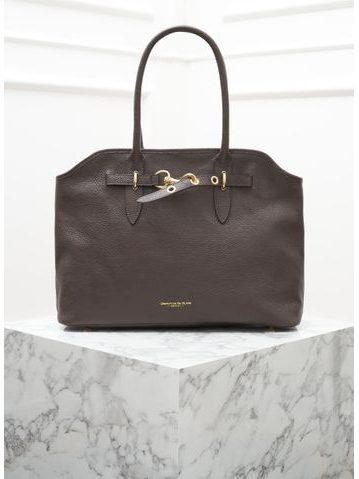 Kožená kabelka ražená černá -