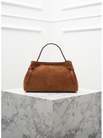 Kožená kabelka do ruky černá broušená kůže -