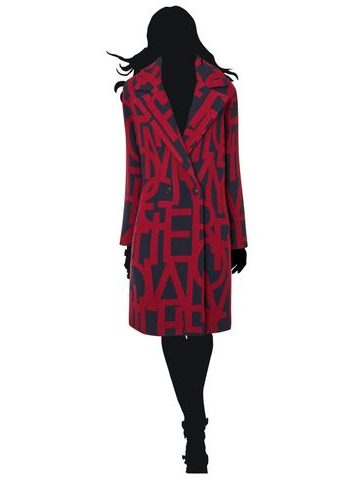 Tommy Hilfiger dámský flaušová kabát tmavě červený -