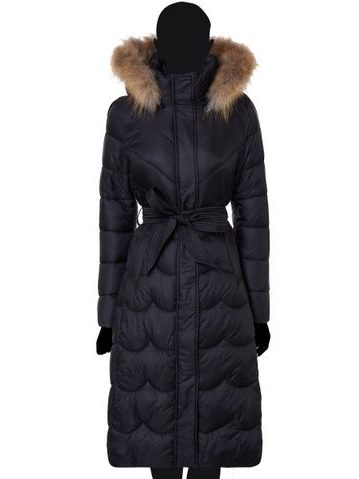 Winter jacket Winter jacket with real fox fur Due Linee - Black -