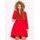 Women's winter jacket with real fox fur Due Linee - Red -