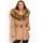 Women's winter jacket with real fox fur Due Linee - Beige -