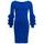 Dámske luxusné šaty s dlhým rukávom a volány - kráľovsky modrá -