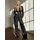 Costum cu aspect creponat sacou și pantaloni negru -