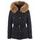 Chaqueta de invierno para mujer con piel de zorro real Due Linee - Negro -