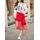 Skirt Due Linee - Red -