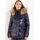 Chaqueta de invierno para mujer con piel de zorro real Due Linee - Azul -