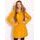 Women's winter jacket with real fox fur Due Linee - Yellow -