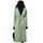 Dámský oversize flaušový kabát s vázáním světle zelený -