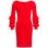 Dámske luxusné šaty s dlhým rukávom a volány - Arancia rosso -