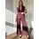 Compleu damă vestă și pantaloni burgundy jeans -