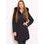 Women's winter jacket with real fox fur Due Linee - Black -